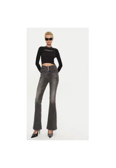 Дамски пуловер -  304759697 - Копринен - Черен - Черен