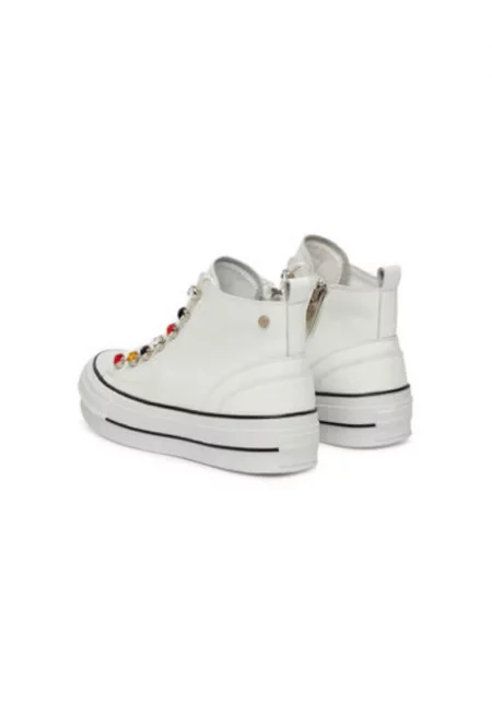 Дамски спортни обувки - RR2N4102 -  Естествена кожа - Бял