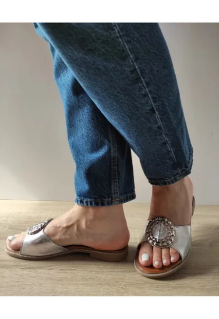 Дамско ежедневно сабо  059 0502-35 Сребристо - Сиво