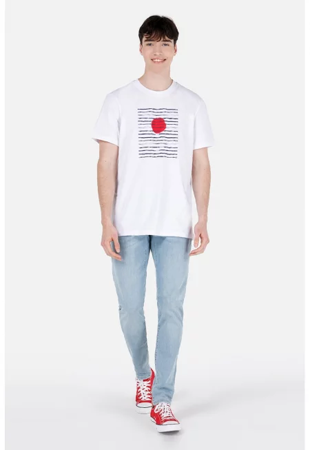 Дънки деграде със средна талия - Пастелносин