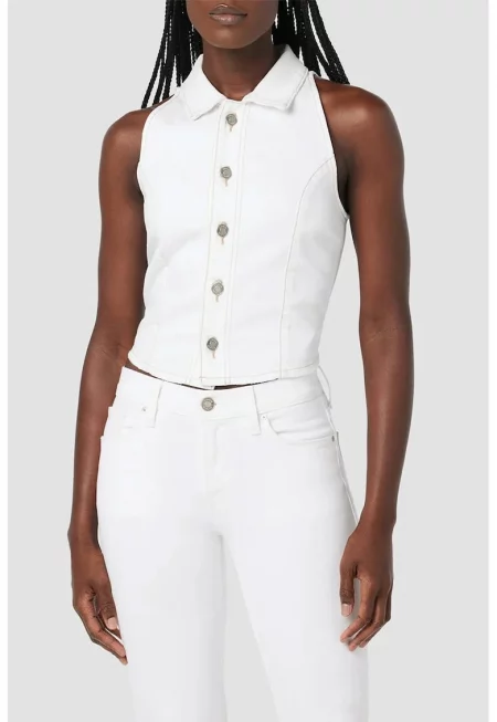 Дънкова жилетка - Хъдсън - бяла -