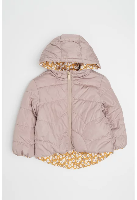 Двулицево яке с качулка и флорален принт
