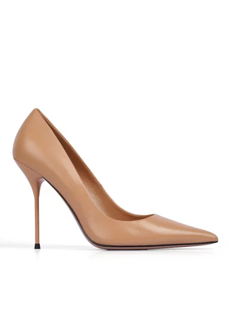 Eda I Leather Stiletto Shoes - Бежов