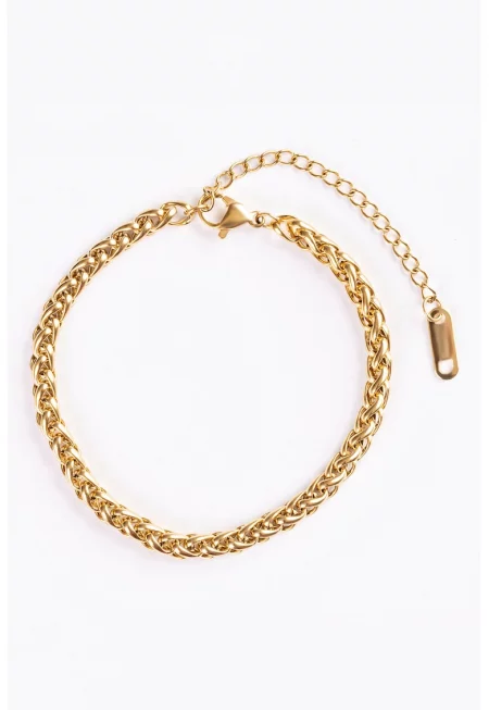Гривна от неръждаема стомана с 18К злато
