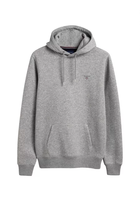 Худи с джоб тип кенгуру - Сив