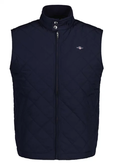 Капитониран елек с цип - Син