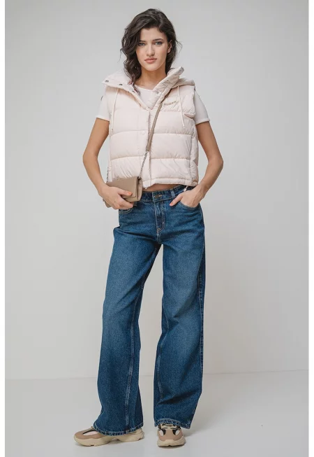 Капитониран фитнес елек - Бежов