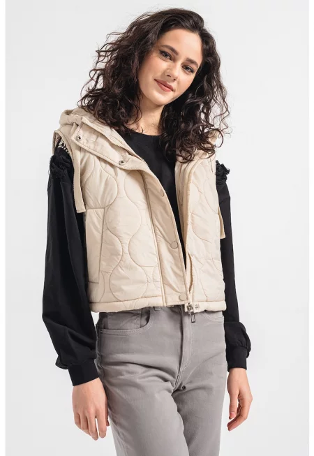 Капитониран подплатен елек Valentina с качулка