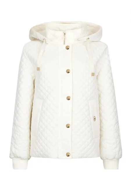 Капитонирано яке с качулка - Слонова кост