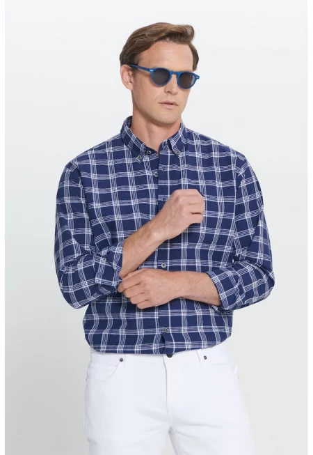 Карирана риза с дълги ръкави