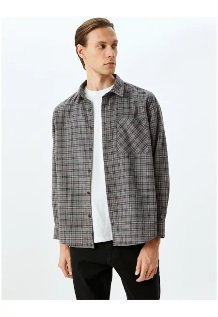 Карирана риза с дълги ръкави