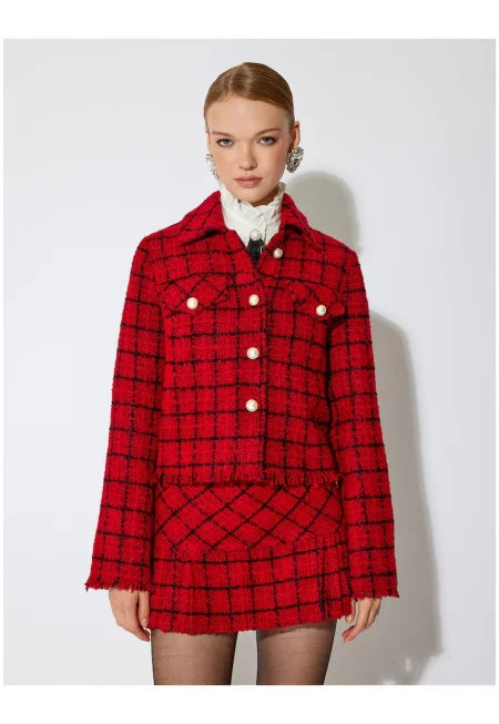 Карирано яке с джобове с капаче