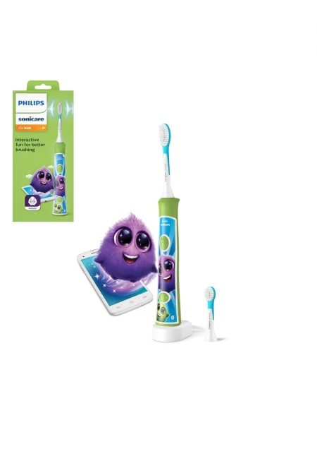 Kids HX6322/04 - Вграден Bluetooth® - 2 режима - 2 глави за четки - Брой движения/минута 62000 - Зелен