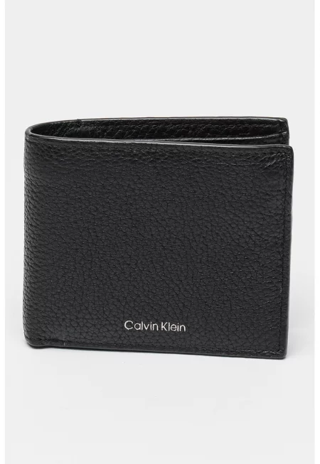 Кожен портфейл с двойно прегъване и лого