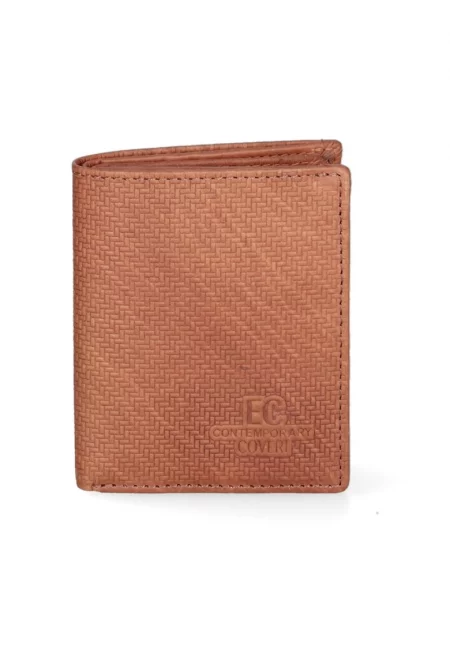 Кожен портфейл с прегъване - Кафяв