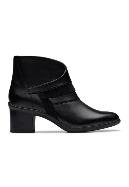 Кожени боти Shaya-Sky с масивен ток - Черен