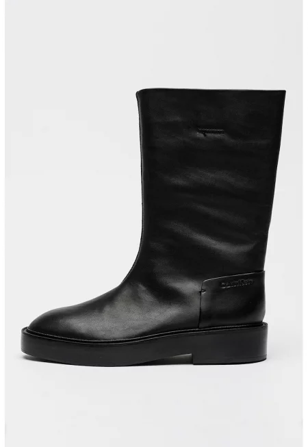 Кожени ботуши до прасеца - Черен