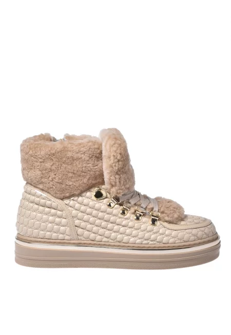 Кожени спортни обувки - Крем