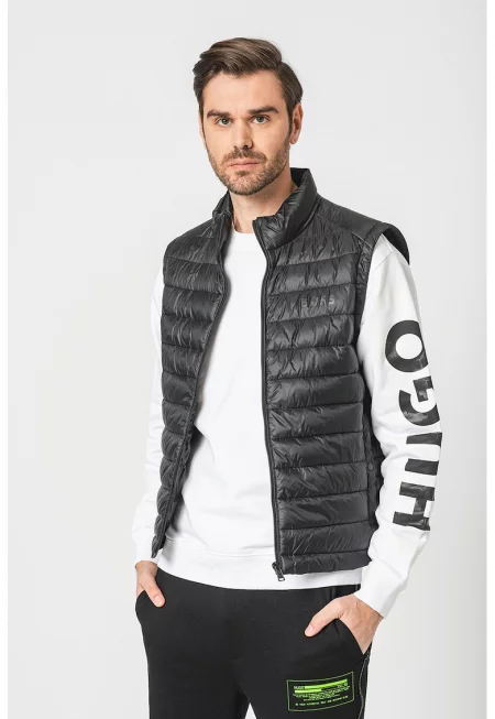 Леко подплатен елек Calano с лого - Черен