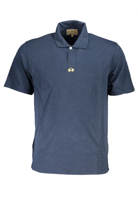 Мъжка поло тениска -  100% памук - син - 23082 - Син