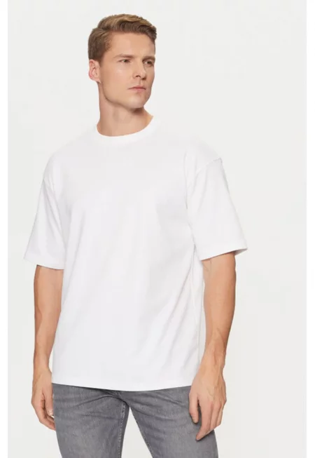 Мъжка тениска -  304805554 - Памук/Полиестер - Бяла - Бял
