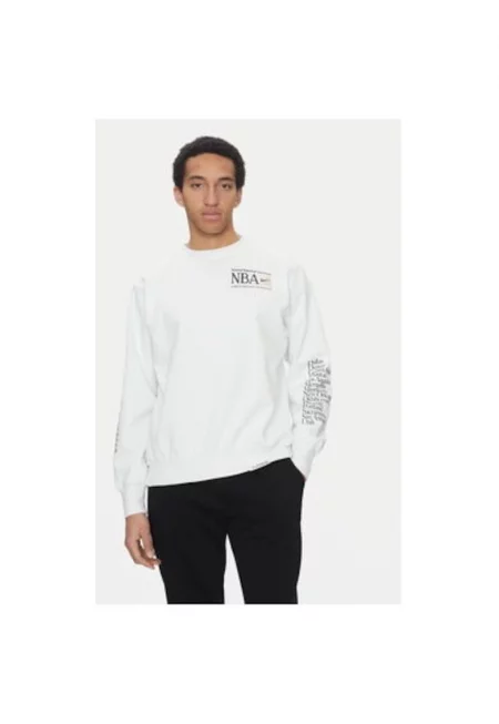 Мъжки суитшърт -  305365934 - Памук/Полиестер - Бял