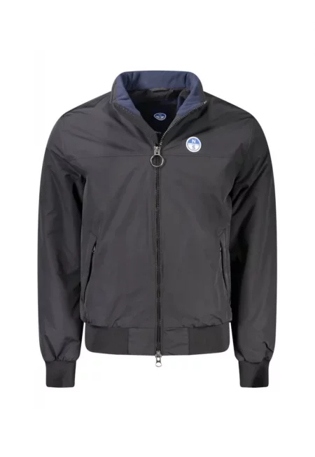 Мъжко яке - с 2 външни джоба - без качулка - лого -  черно - Черен