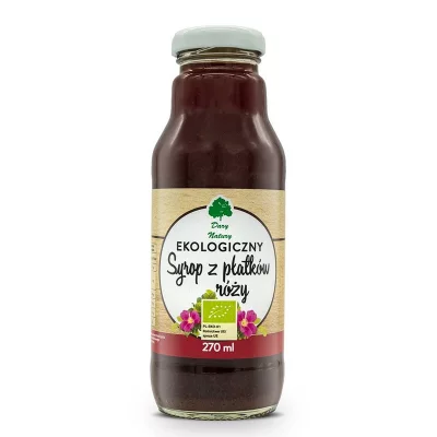 Био сироп от розови листенца за добавяне към напитки - Антиоксидант, 270 ml