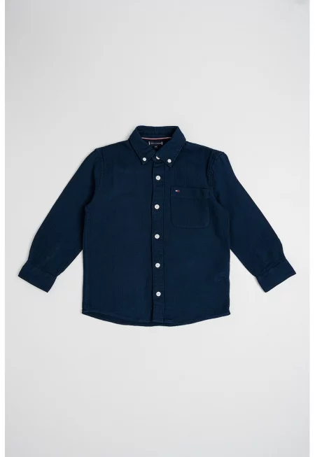 Памучна риза с яка Oxford - Тъмносин