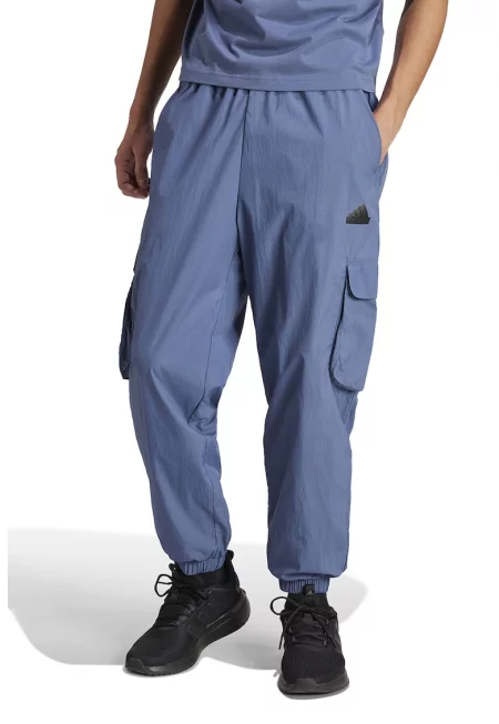 Панталон карго със средновисока талия - Прашно синьо