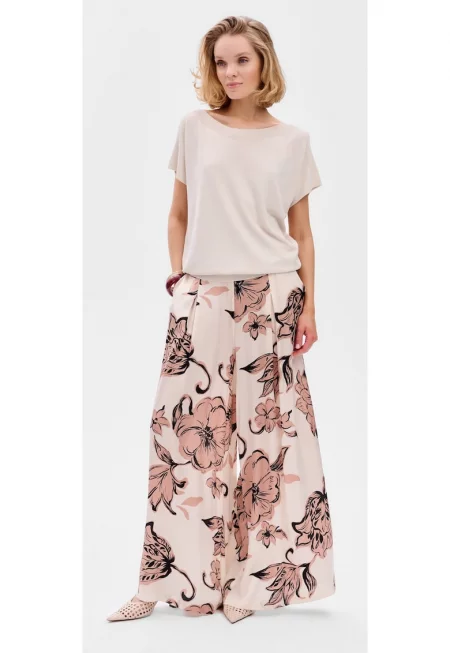 Панталони панталон с флорален мотив и еластична талия