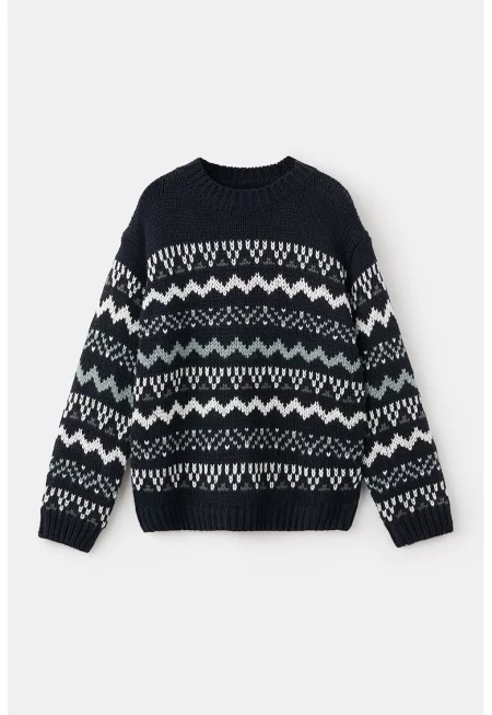 Пуловер с фигурален принт