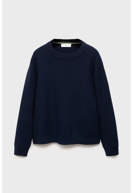 Пуловер с овално деколте