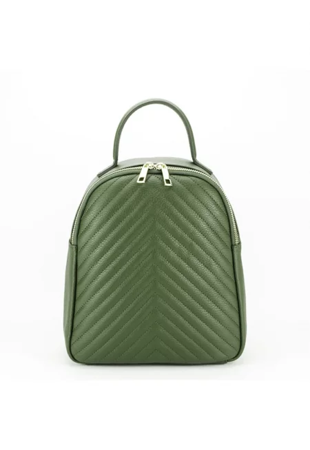 Раница от естествена кожа 8955 121 Каки 13497 - Каки