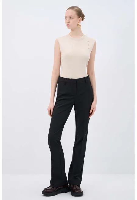 Разкроен чино панталон - Черен
