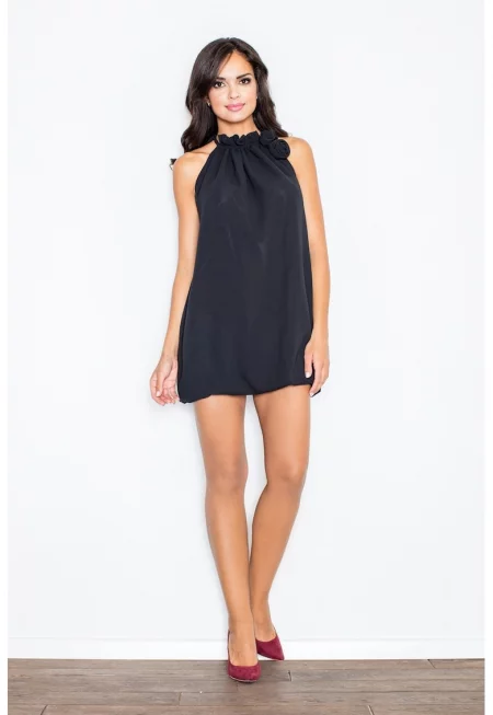 Рокля  лятна - черна - полиестер -