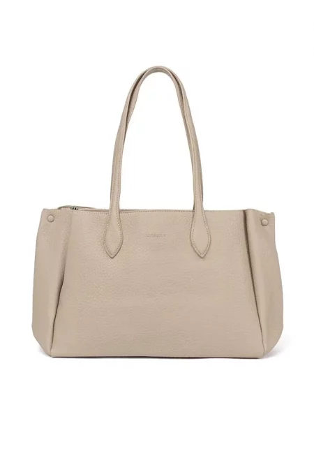 розова пазарска чанта от еко кожа - с две отделения - големи размери