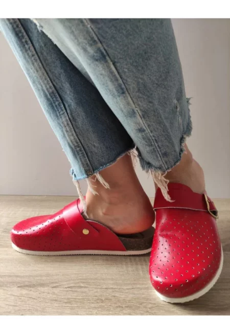 Сабо - Медицински - Дамски - Удобни - Berna - Червени - Червен