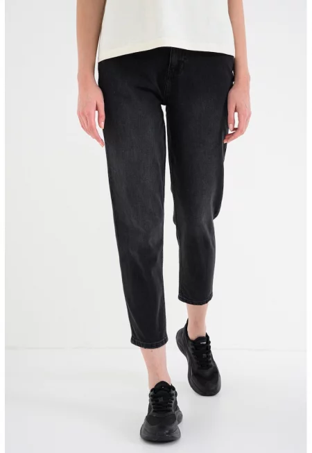 Съсени дънки Charlotte с висока талия - Избеляло черно