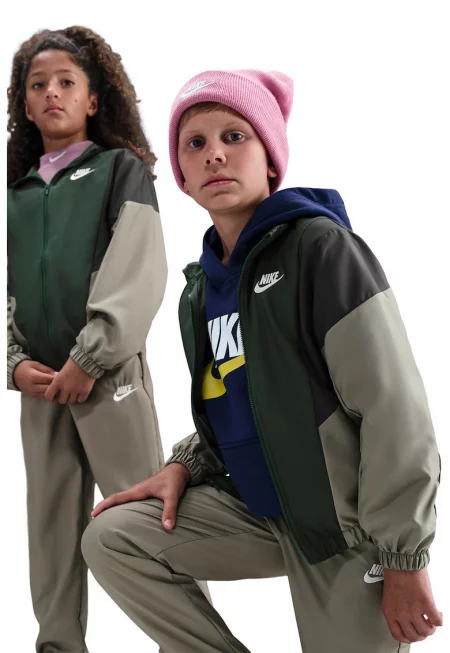 Спортен панталон Sportswear с цип - Светло кафяво/Сиво-бежов