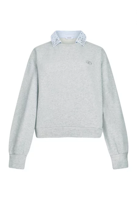 Суитшърт с дизайн 2 в 1 и декоративни камъни