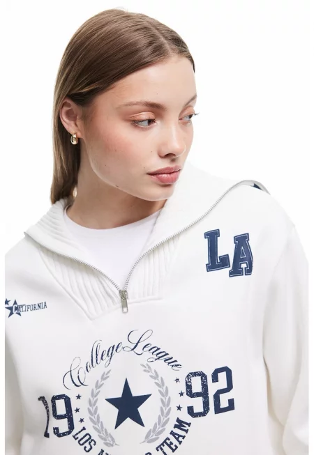 Суитшърт с къс цип