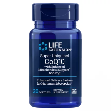 Super Ubiquinol CoQ10 - Убиквинол Kaneka Ubiquinol™ 100 mg с шилажит PrimaVie®, 30 софтгел капсули