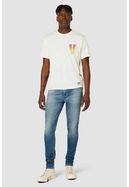 тениска с графичен принт на гърба - Бял