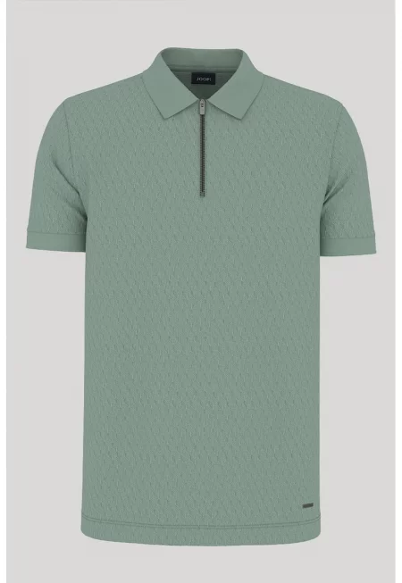 Тениска с яка и стандартна кройка 30045546 - Зелен
