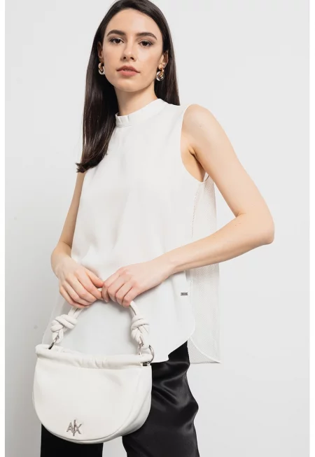 Топ с мрежест гръб - Бял