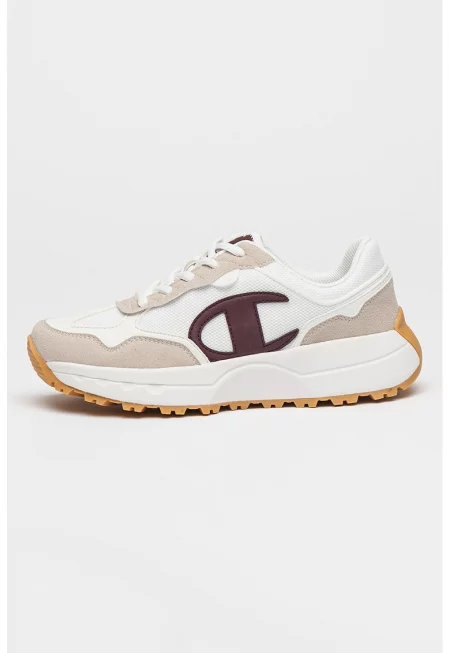 Тренировъчни обувки Canna от еко велур - Бял/Бордо