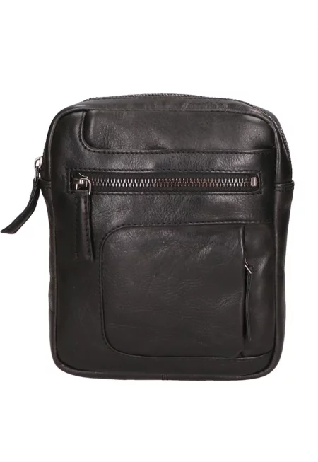 Унисекс кожена чанта 27263 - Черен