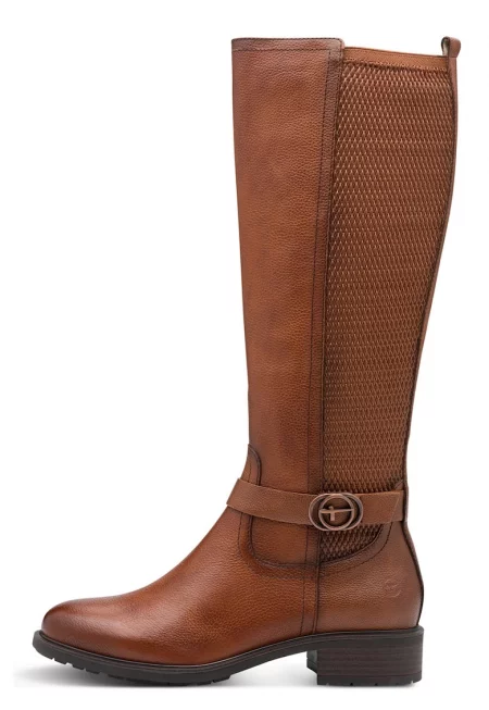 Високи ботуши с масивен ток - Карамел