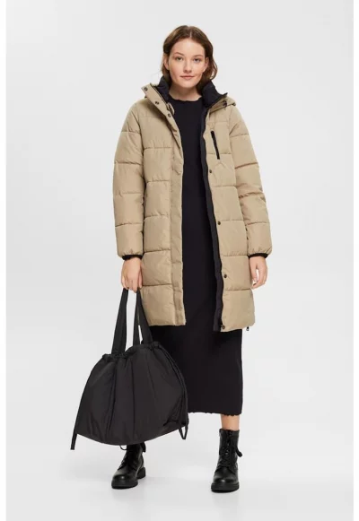 Зимно дълго яке с вата и качулка